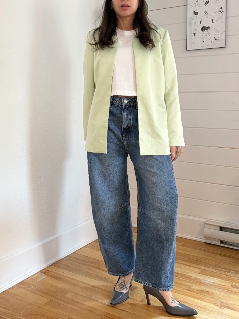 Miscreants structured satin blazer